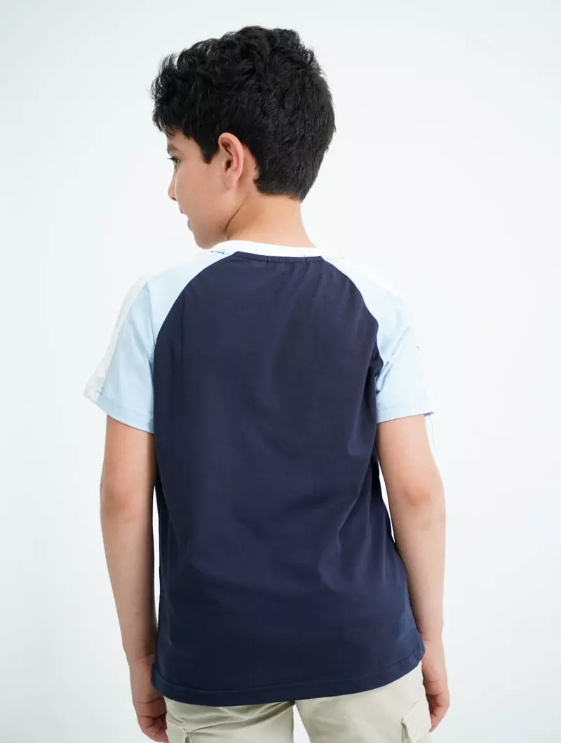 T-shirt color-block à col rond